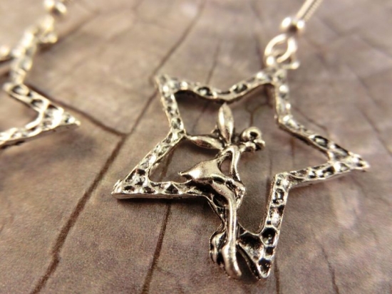 Preview: Stern Fee Ohrringe Vintage Optik Elfe Pixie